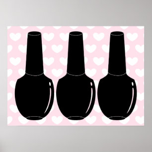 Nail Polish For Life Black Nail Polish Bottles Art Poster