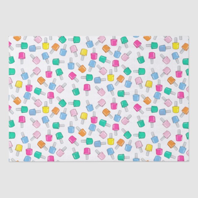 Nail Polish Mani Pedi Cosmetologist Birthday Tissue Paper (Front)