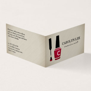 Nail Polish Manicure Monogram Business Card