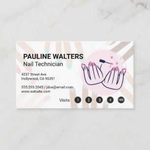 Nail Polish   Manicured Hands Drawing Business Card
