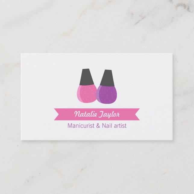 Nail Polish Manicurist Nail Artist Business Cards (Front)