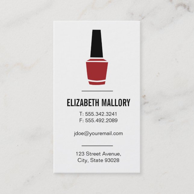Nail Polish | Minimalist Business Card (Front)
