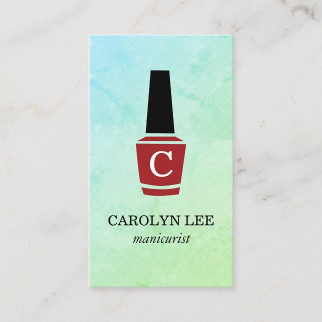 Nail Polish Monogram Business Card (Front)