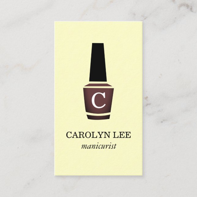 Nail Polish Monogram Business Card (Front)