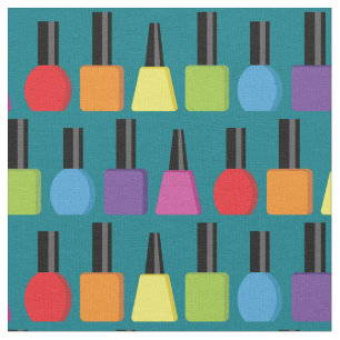 Nail Polish Salon Stylist Rainbow Colors Fabric
