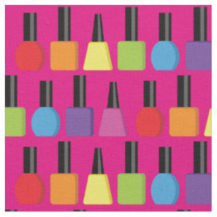 Nail Polish Salon Stylist Rainbow Colors Pink Fabric