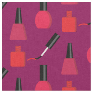 Nail Polish Salon Stylist Red Purple Fabric