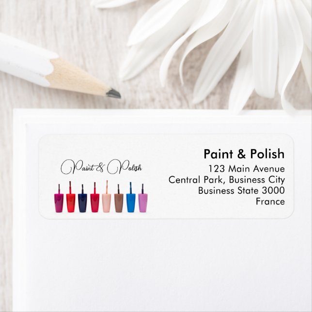 Nail Polish Set Nail Salon Return Address Label (Insitu)