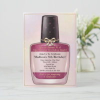 Nail Polish Spa Day Birthday Invitation