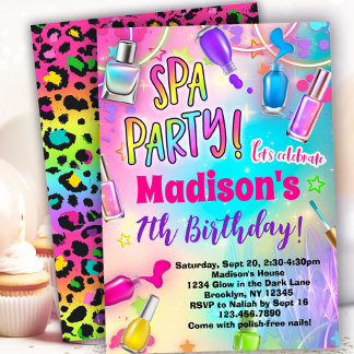 Nail Polish Spa Party Birthday Invitation
