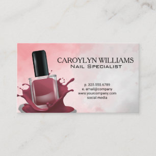 Nail Polish Splash Manicure Business Card