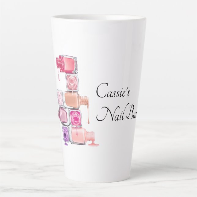 Nail Polish Stack Personalised Latte Mug (Front)