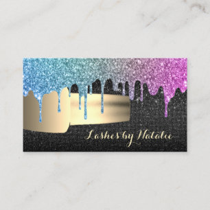 Nail Polish Unicorn Glitter Drips Chic Manicurist Business Card