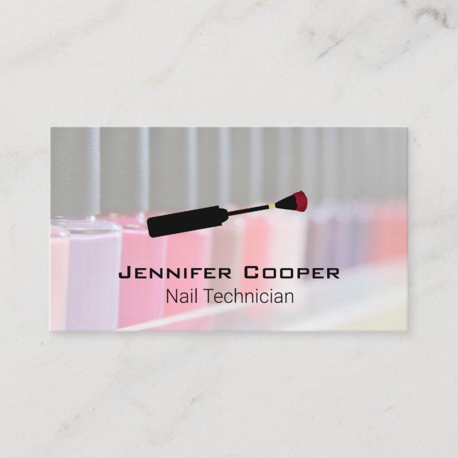 Nail Polish Variety | Manicure | Nail Brush Business Card (Front)