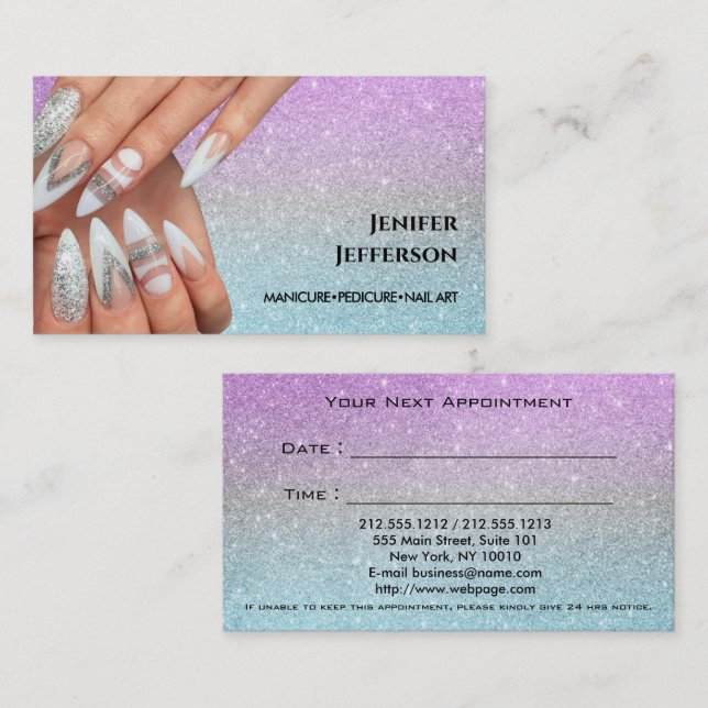 Nail Salon  appointment Business Card (Front/Back)