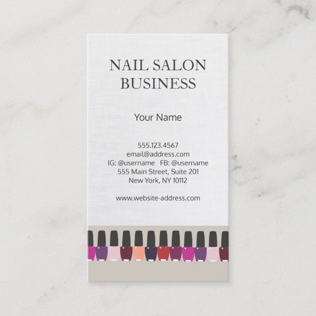 Nail Salon Business Card (Front)