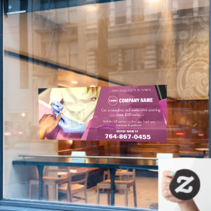 Nail Salon Editable Custom Window Cling