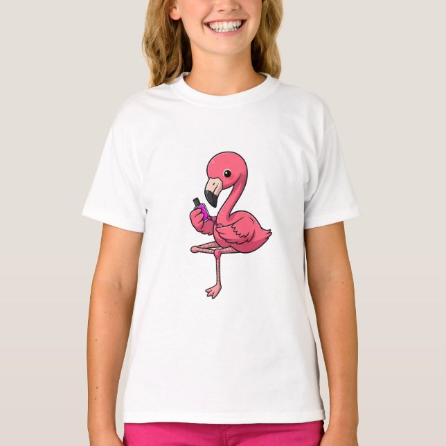 Nail Salon Flamingo Kids T-Shirt (Front)