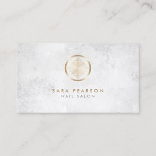 Nail Salon Floral Motif Icon Business Card