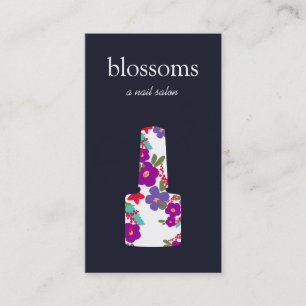 Nail Salon Floral Nail Polish Bottle Business Card
