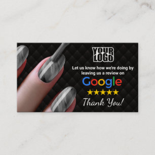 Nail salon Google Review Card Template With QR