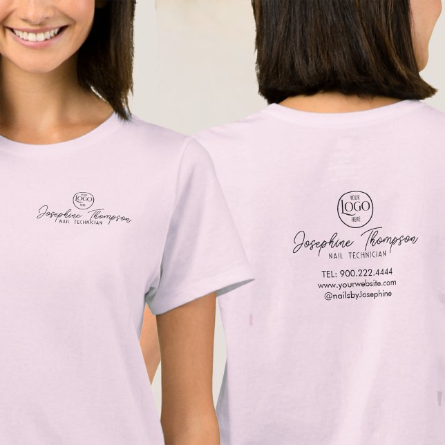 Nail Salon Logo Black Modern Script T-Shirt (Nail Salon Logo Black Modern Script T-Shirt)