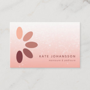 Nail Salon Logo Peach Rosy Manicurist Business Card