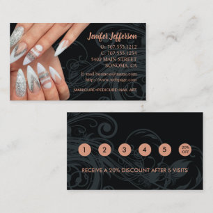 Nail Salon  Loyalty Discount Business Card