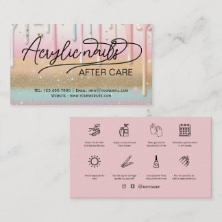Nail Salon Manicurist Acrylic Nail Care Card