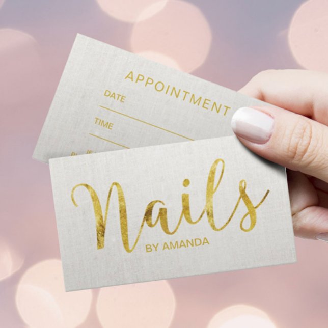 Nail Salon Manicurist Gold Script Appointment (Creator Uploaded)