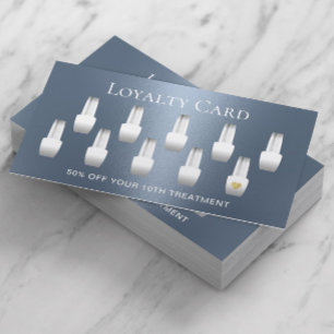 Nail Salon Manicurist Modern Dusty Blue Loyalty Card