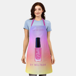 Nail salon manicurist modern polish colourful apron