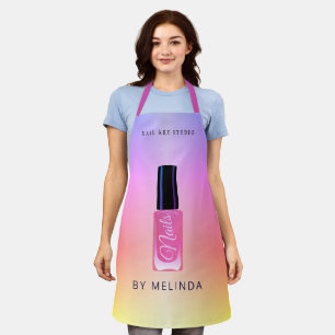 Nail salon manicurist modern polish colourful apron