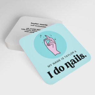 Nail Salon Manicurist Modern Retro Square Business Card