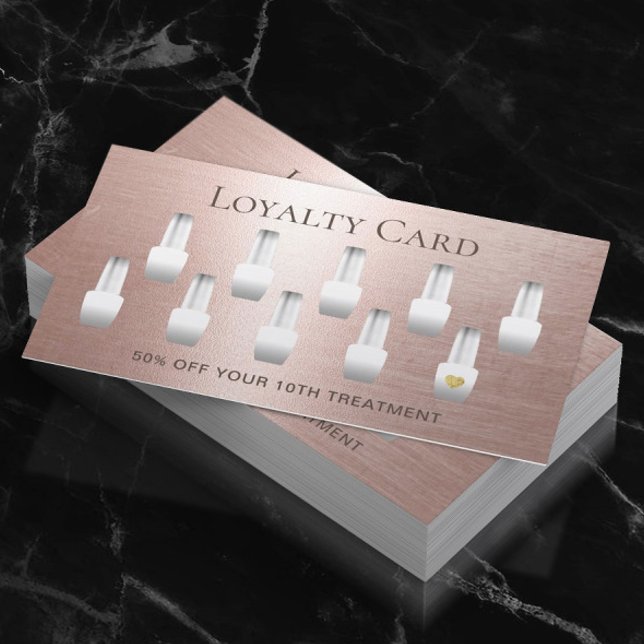 Nail Salon Manicurist Rose Gold Loyalty Card (Creator Uploaded)