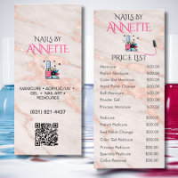 Nail Salon Manicurist Rose Gold QR Price List
