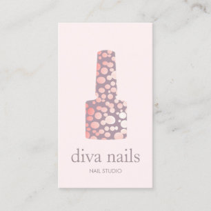Nail Salon, Mauve Pink Manicurist Polish Bottle Business Card