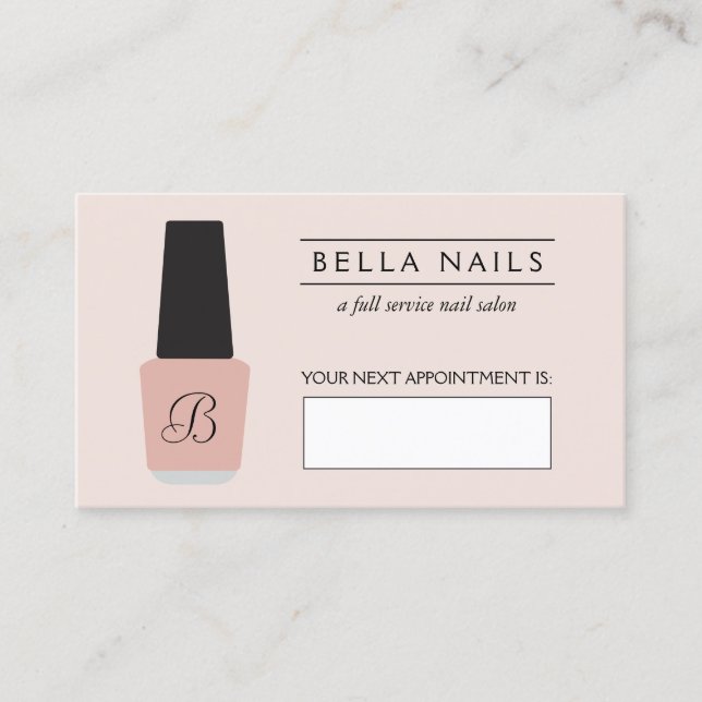 Nail Salon Monogram on Blush Pink II Appointment (Front)