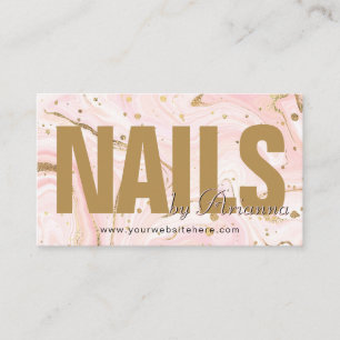 Nail Salon Nail Tech Nail Stylist Marble Pink Business Card