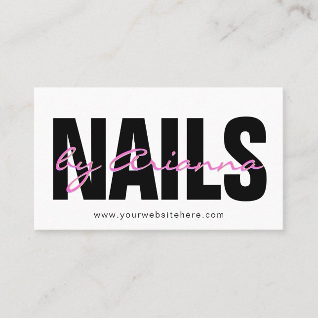  Nail Salon | Nail Tech | Nail Stylist Neon Colour Business Card (Front)