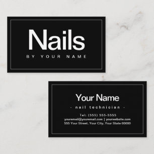 Nail Salon Nail Technician Plain Minimal  Business Card