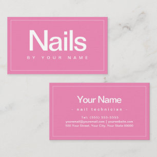Nail Salon Nail Technician Plain Minimal  Business Card