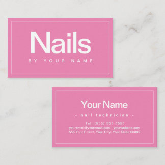 Nail Salon Nail Technician Plain Minimal  Business Card