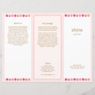 Nail Salon Pink Polish Trifold Brochure