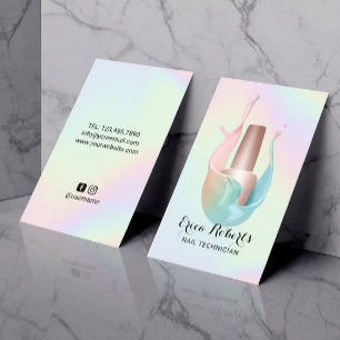 Nail Salon Polish Bottle Pastel Unicorn Splash Business Card