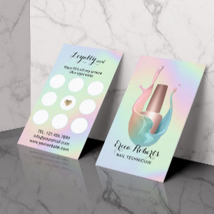 Nail Salon Polish Bottle Pastel Unicorn Splash Loyalty Card