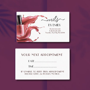 Nail Salon Polish Bottle Splash Pastel  Appointment Card
