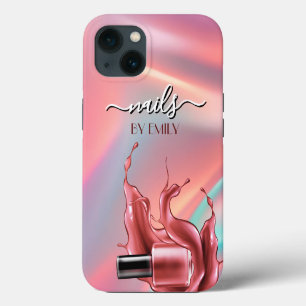 Nail Salon Polish Bottle Splash Pastel iPhone 13 Case