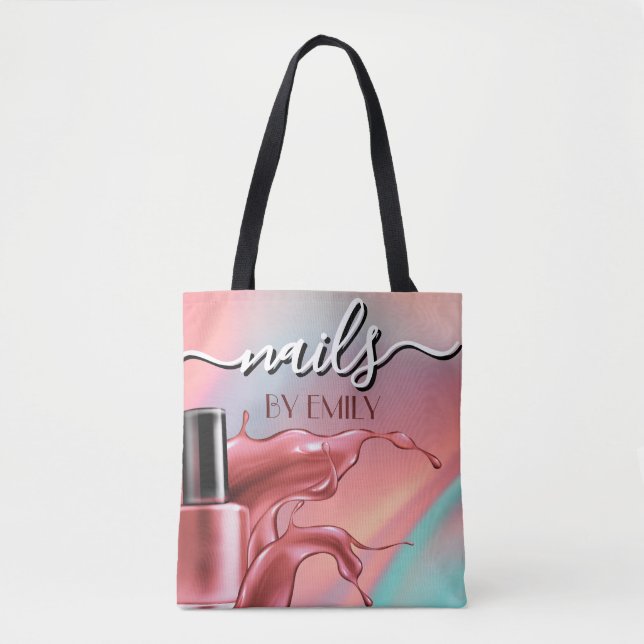 Nail Salon Polish Bottle Splash Pastel  Tote Bag (Front)