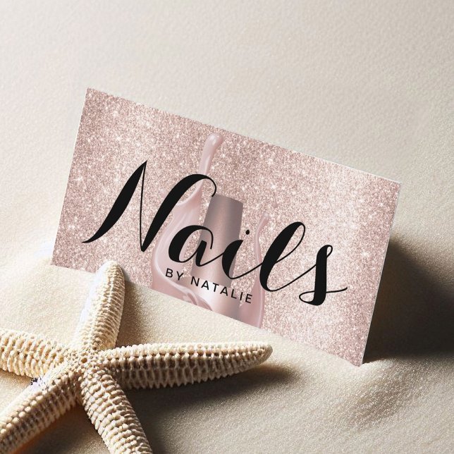Nail Salon Polish Manicurist Luxury Rose Gold Business Card (Creator Uploaded)